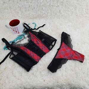 Victoria's Secret MEDIUMSMALL Red M Corset/S Thong Corset Very Sexy Bra